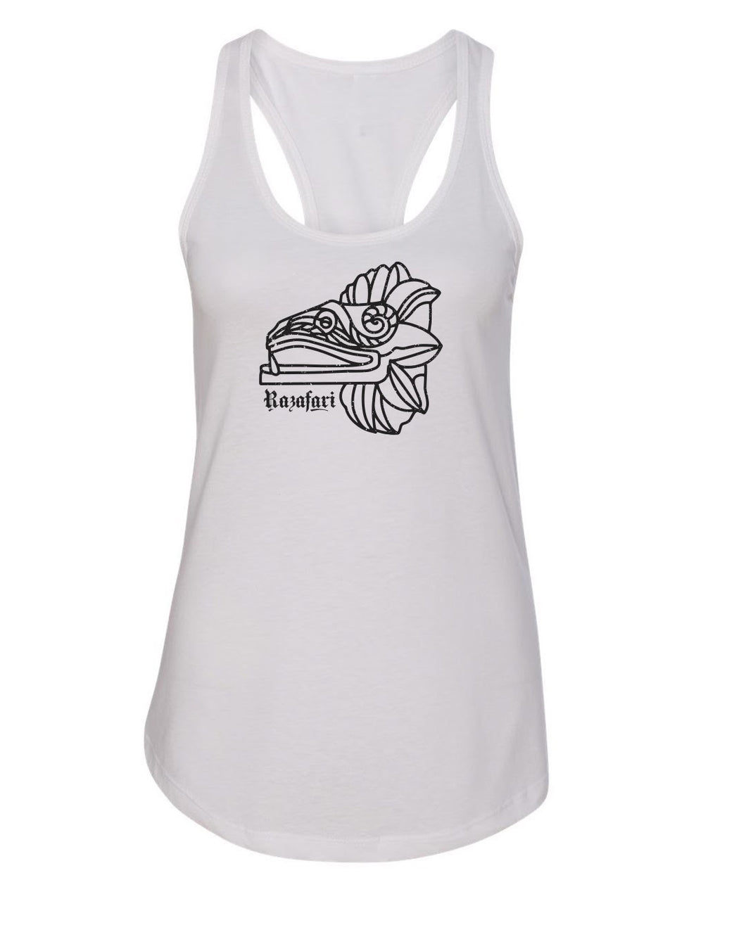 Feathered Serpent Ladies Tank - White