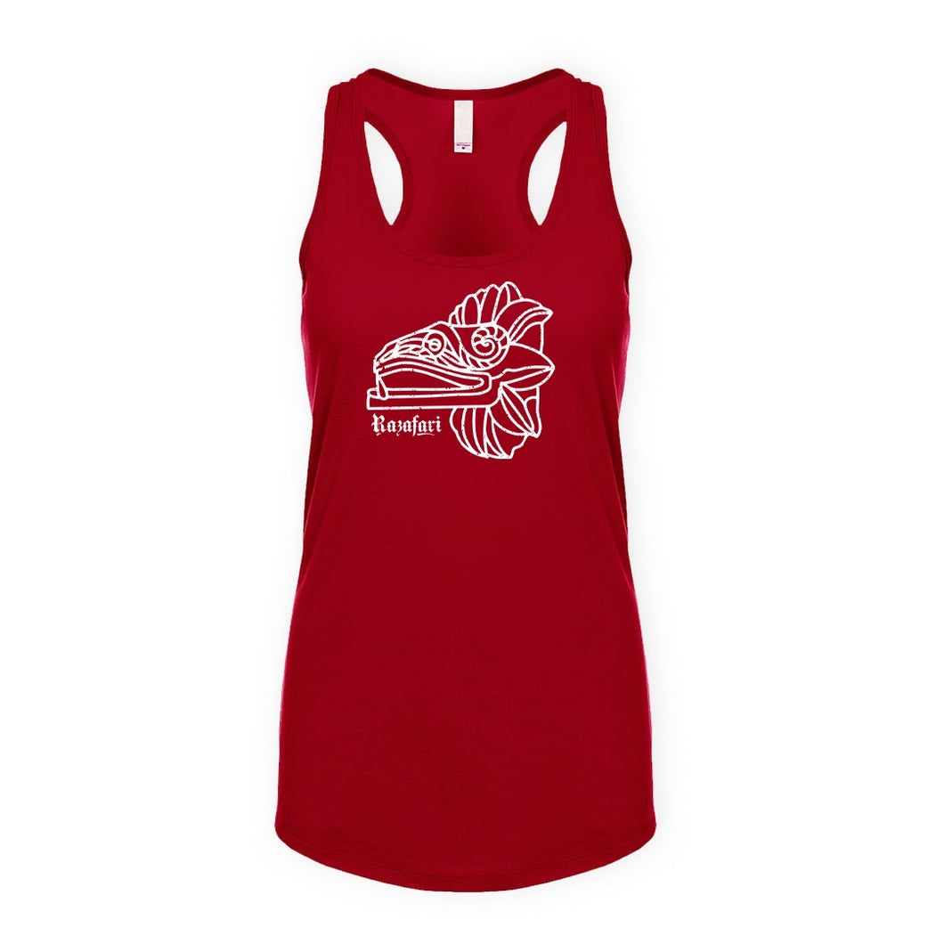 Feathered Serpent Ladies Tank Top - Red